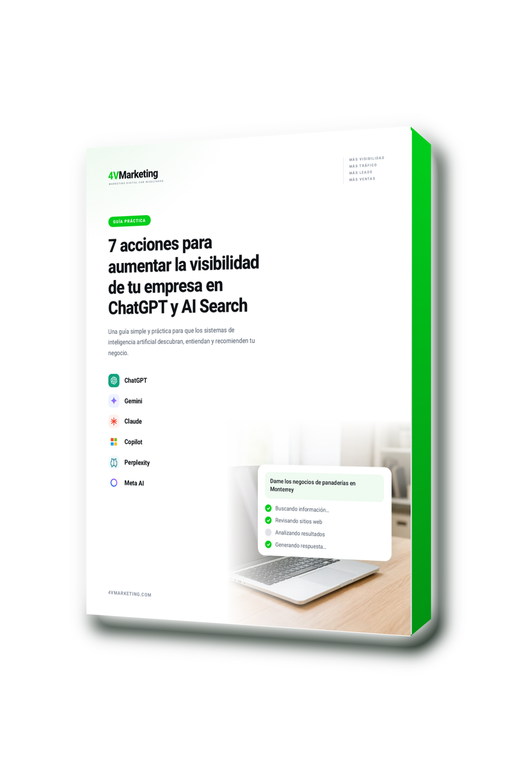 Portada de la guía 7 acciones para aumentar la visibilidad de tu empresa en ChatGPT y AI Search
